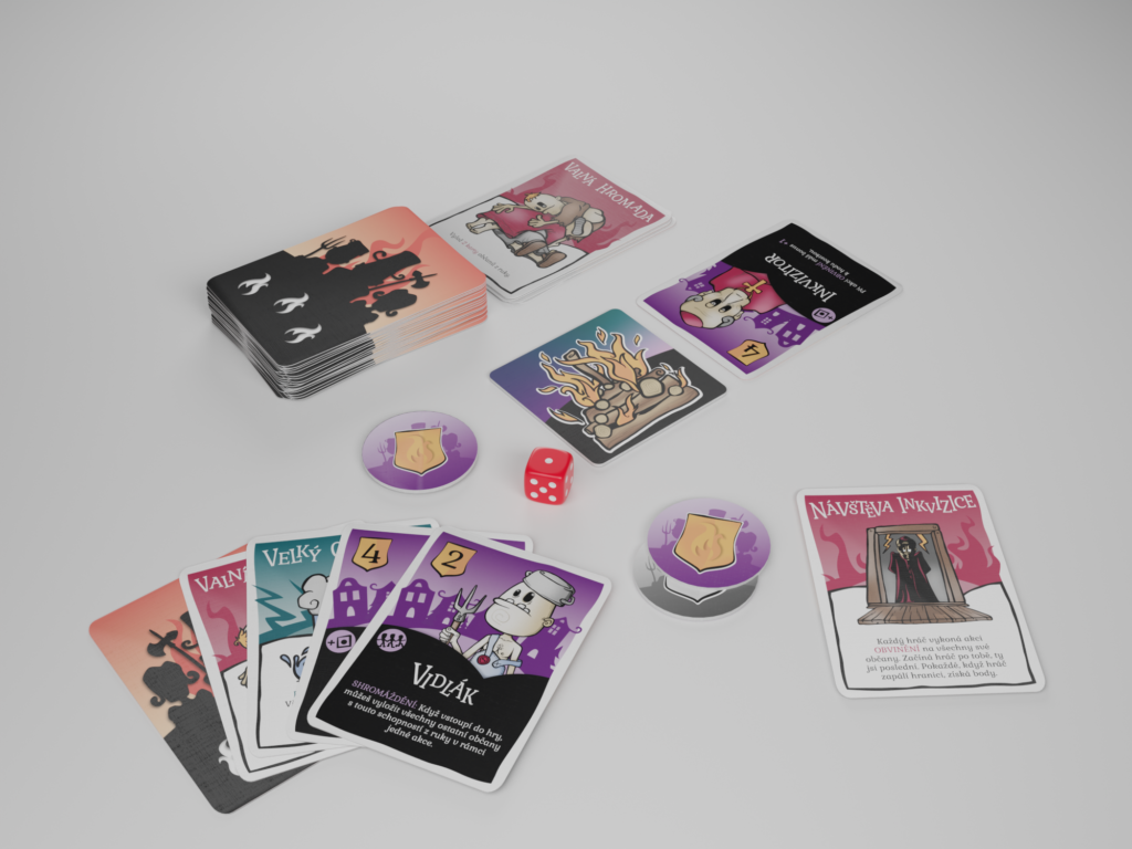 a game cards and dice
